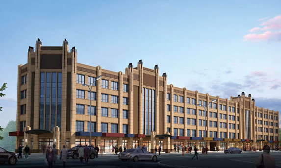 建设天工公司雅荷中央广场1#、2#楼封顶